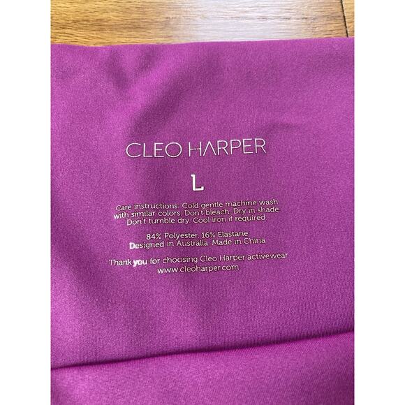 Cleo Harper Bike Shorts - Pink Purple Active Wear Athletic Gym Lounge Size Large - Picture 3 of 7